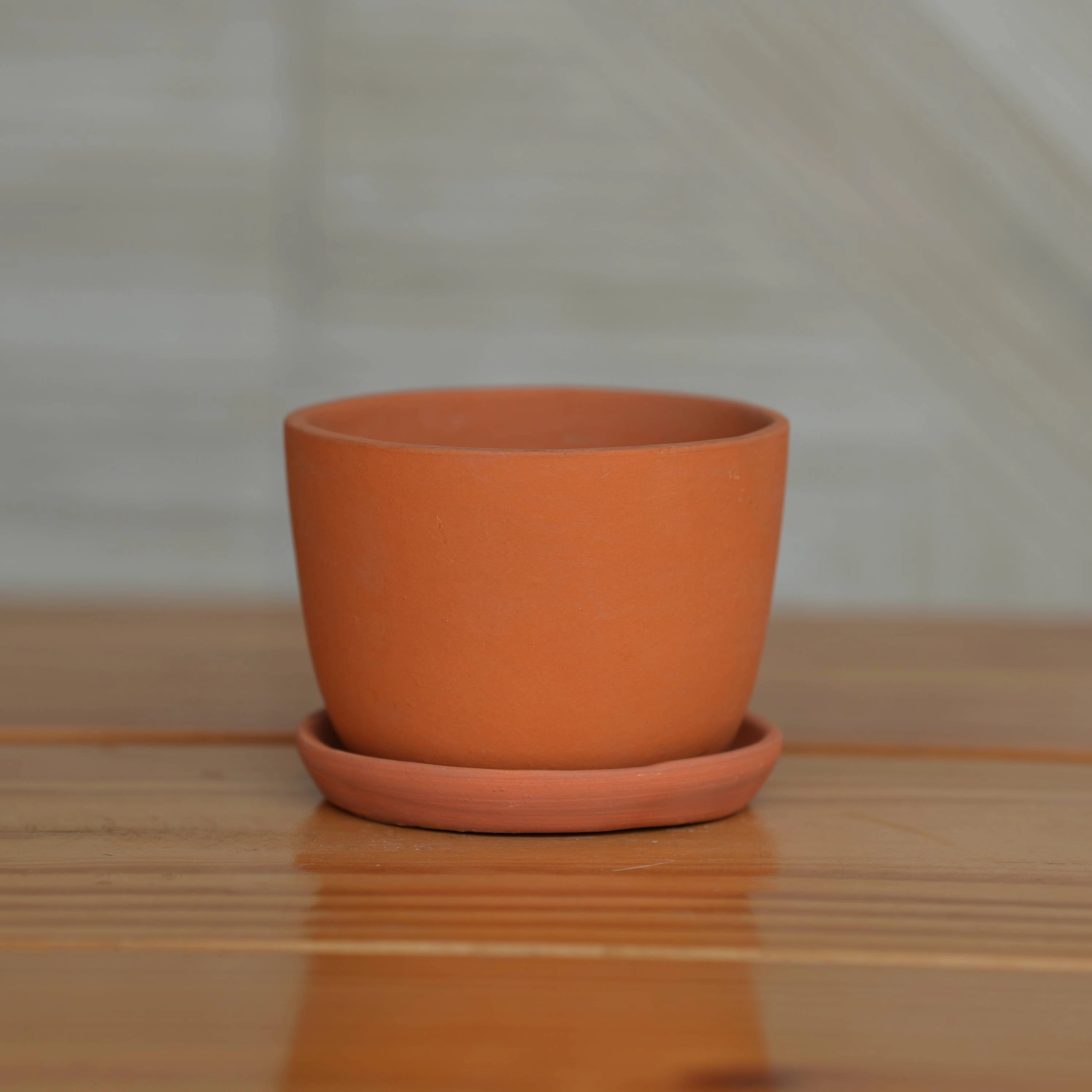 Ceramic Classic Terracotta Planter with Tray