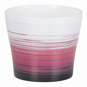 Ceramic Pot Brushed Pink (808) tall green plant  