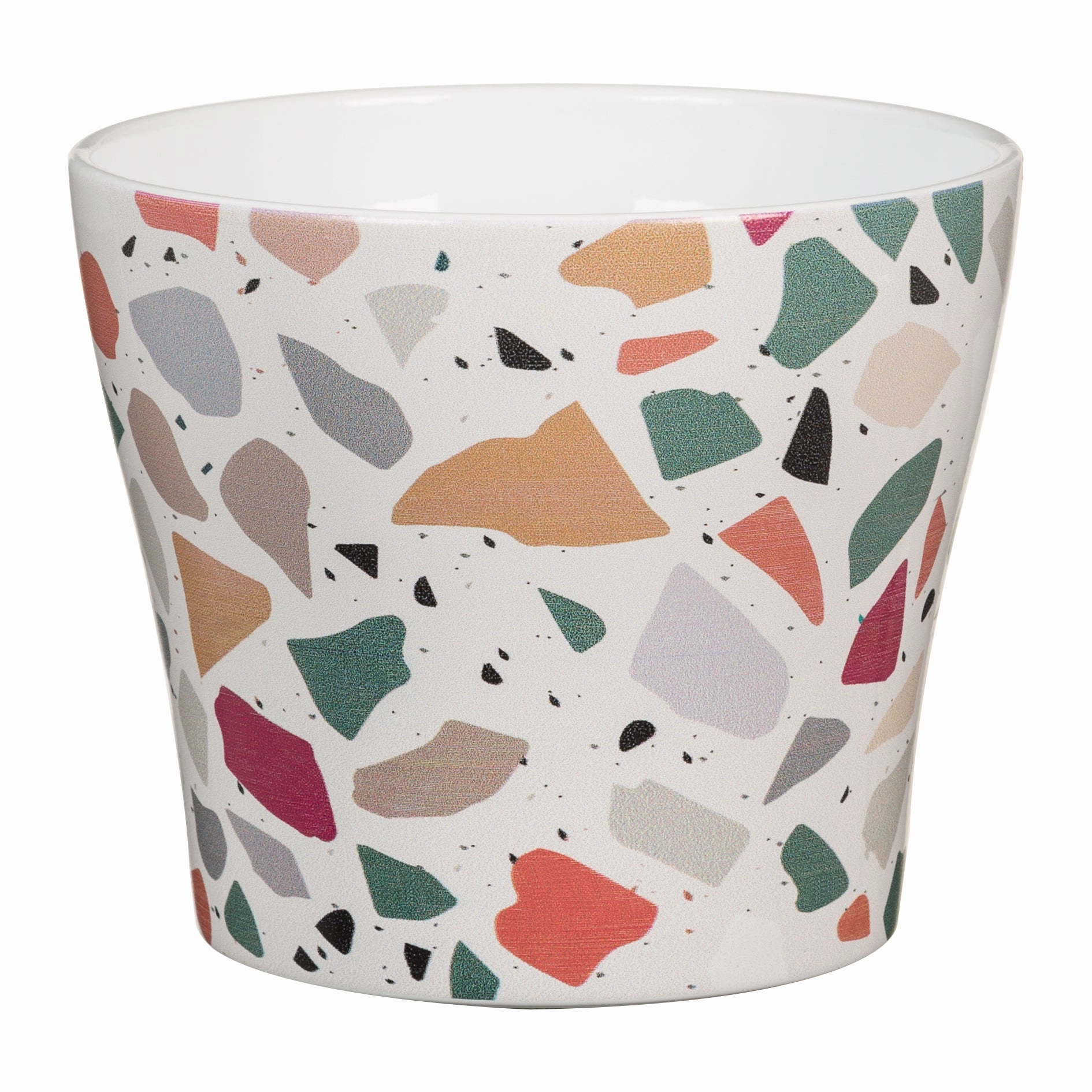 Ceramic Pot Terrazzo (808) tall green plant  