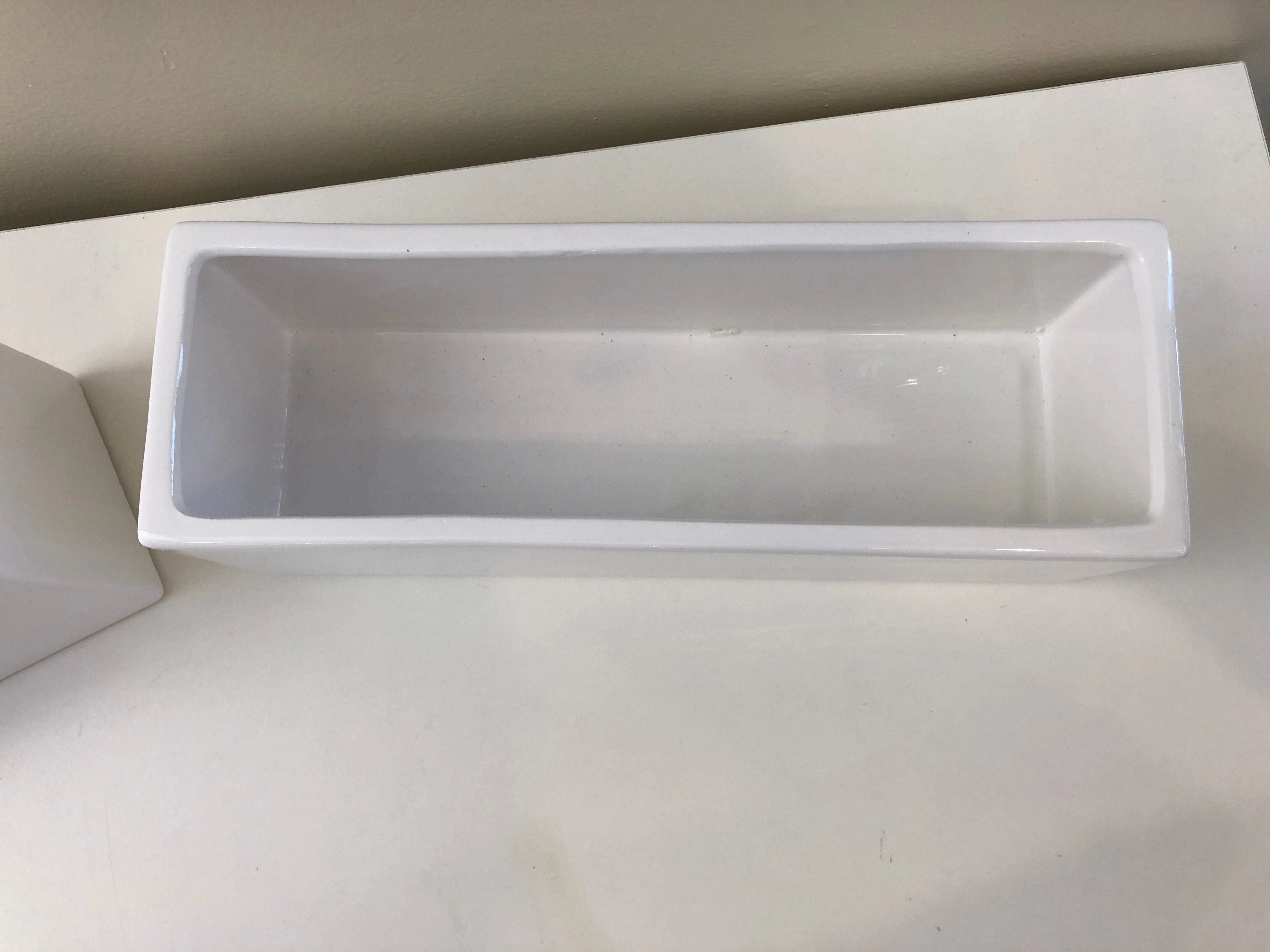 Ceramic Rectangle Planter / Pot (code: RECTCERWHI-9209) 2 Sizes  - White
