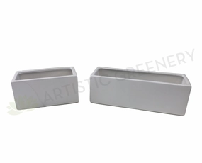 Ceramic Rectangle Planter / Pot (code: RECTCERWHI-9209) 2 Sizes  - White outdoor greenery  