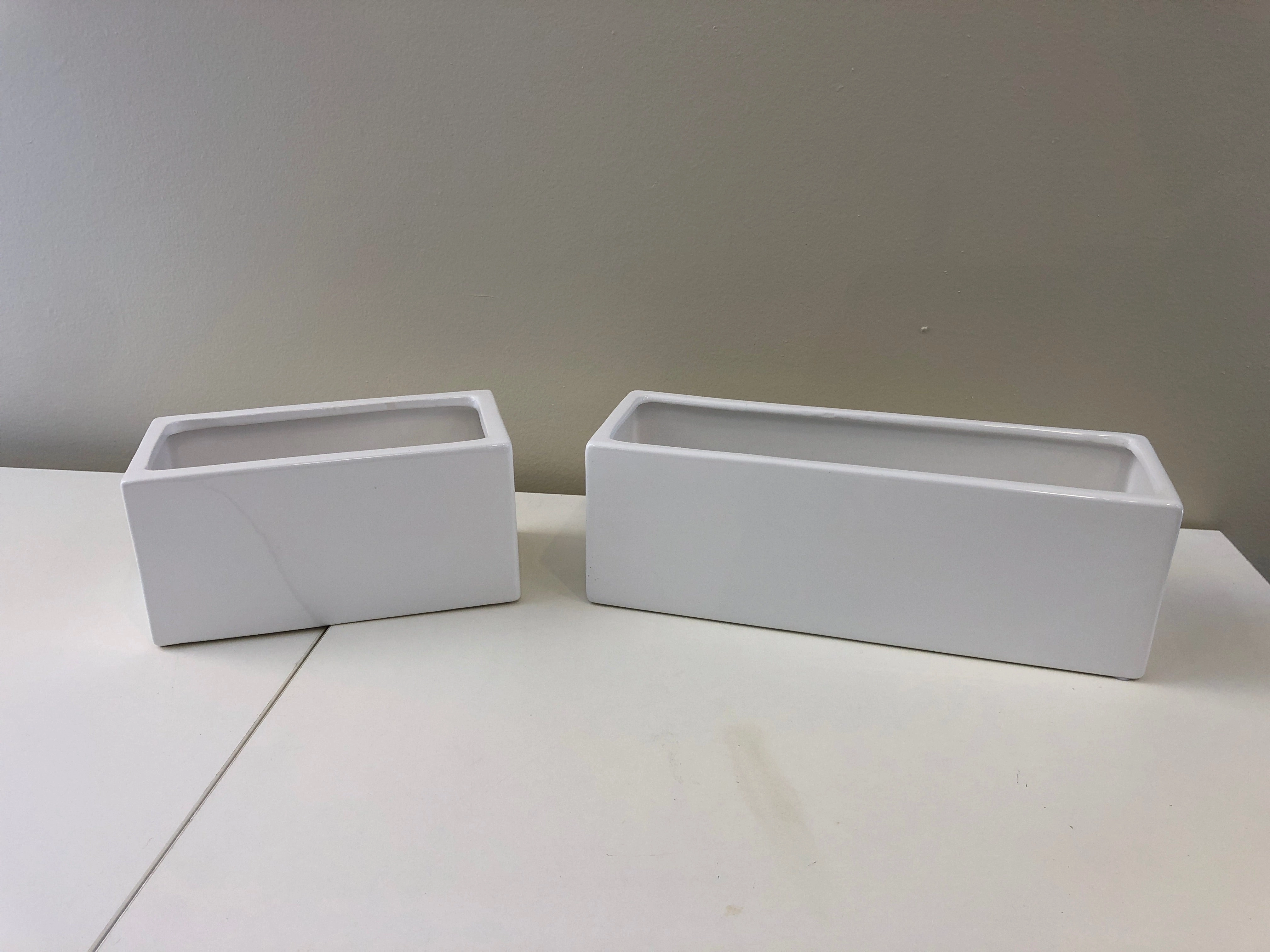 Ceramic Rectangle Planter / Pot (code: RECTCERWHI-9209) 2 Sizes  - White