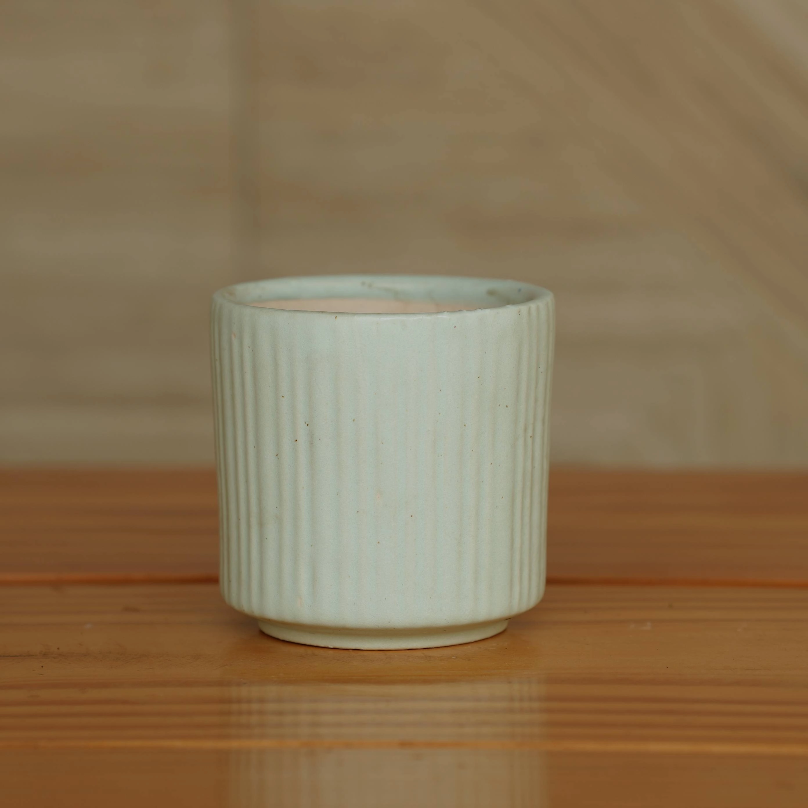 Ceramic Round Vertical Stripes Planter/Pot For Plants