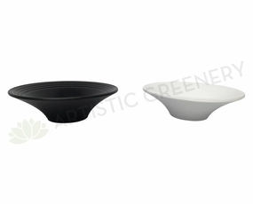 Ceramic Shallow Bowl - Black / White 25cm Diameter outdoor greenery  