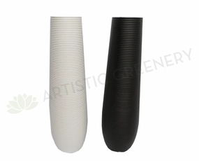 Ceramic Tall Vase - Black / White - Product code: CERVAS6112 outdoor greenery  