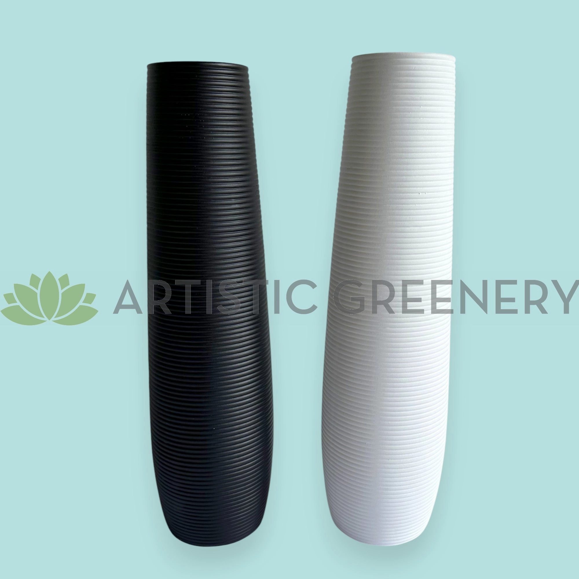 Ceramic Tall Vase - Black / White - Product code: CERVAS6112