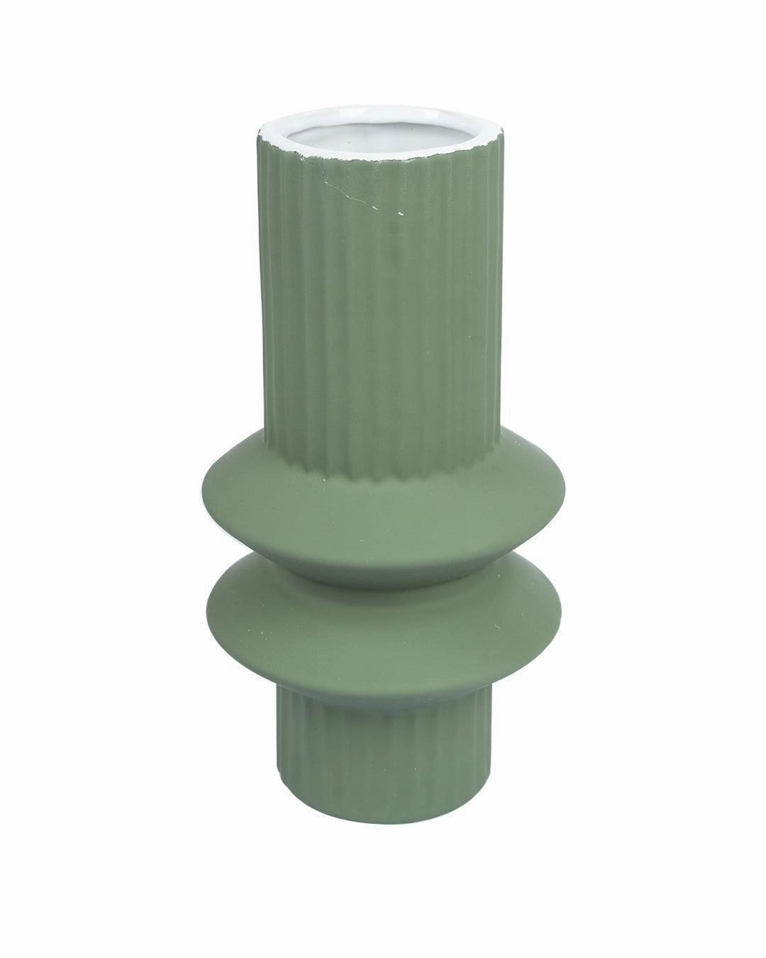 Ceramic, Vase, Round Body, Matt : Finish, Multicolor