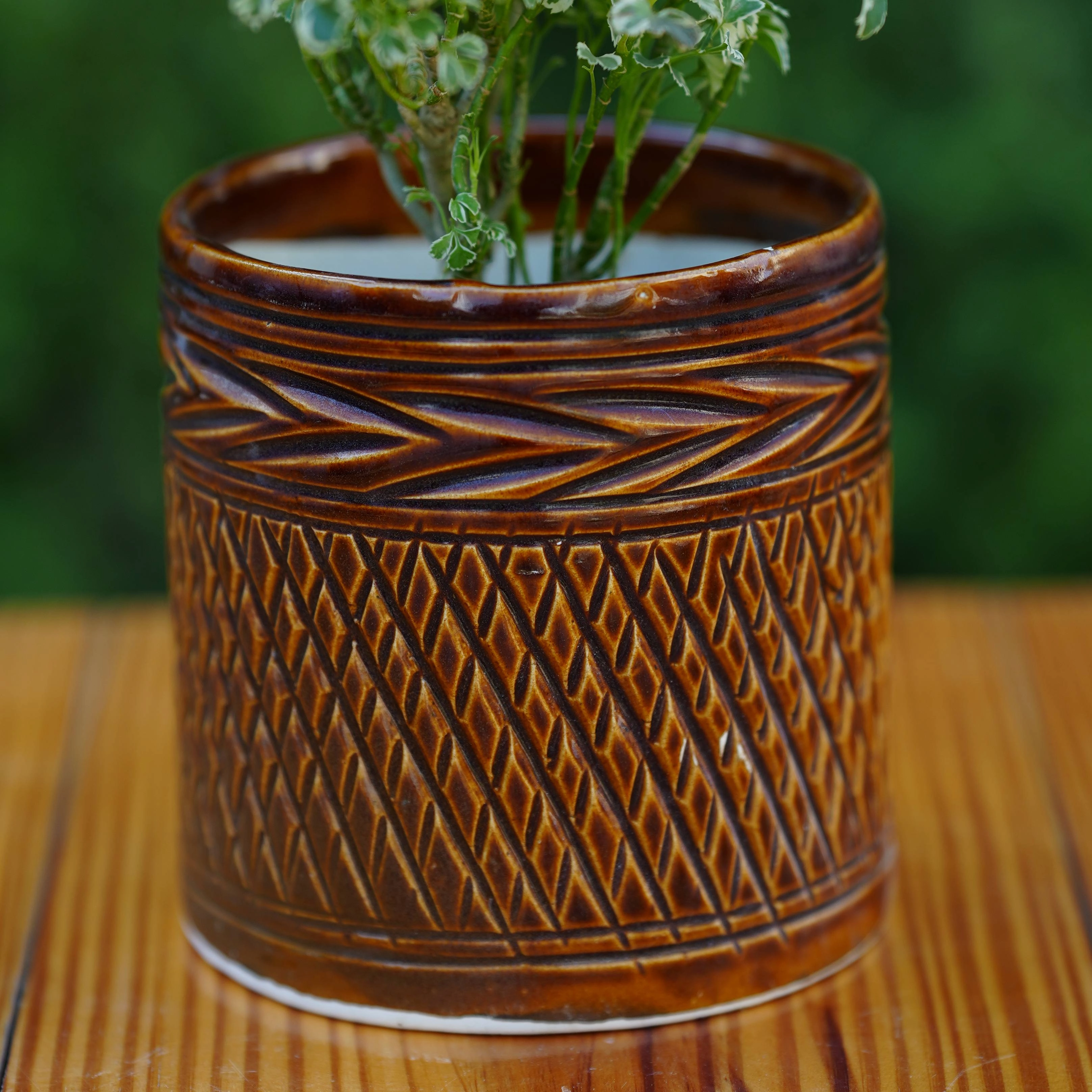 Ceramic Woven-Texture Planter/ Pot For Plants