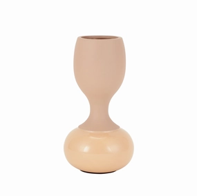 Chalice Peach Enamel Vase outdoor greenery  