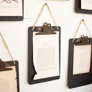 Chalkboard Clipboard With Rusty Photo Holder Set dried flowers  