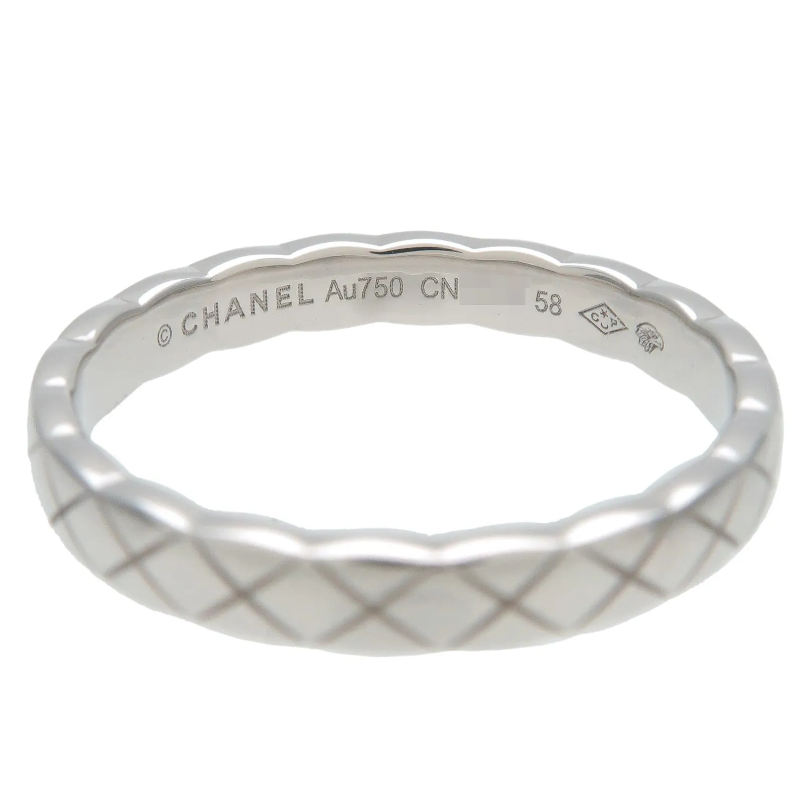 CHANEL COCO Crush Ring Mini K18WG 750WG #58 US8-8.5 J1179358 Used