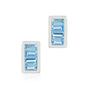 Channel-Set Earrings in Swiss Blue Topaz