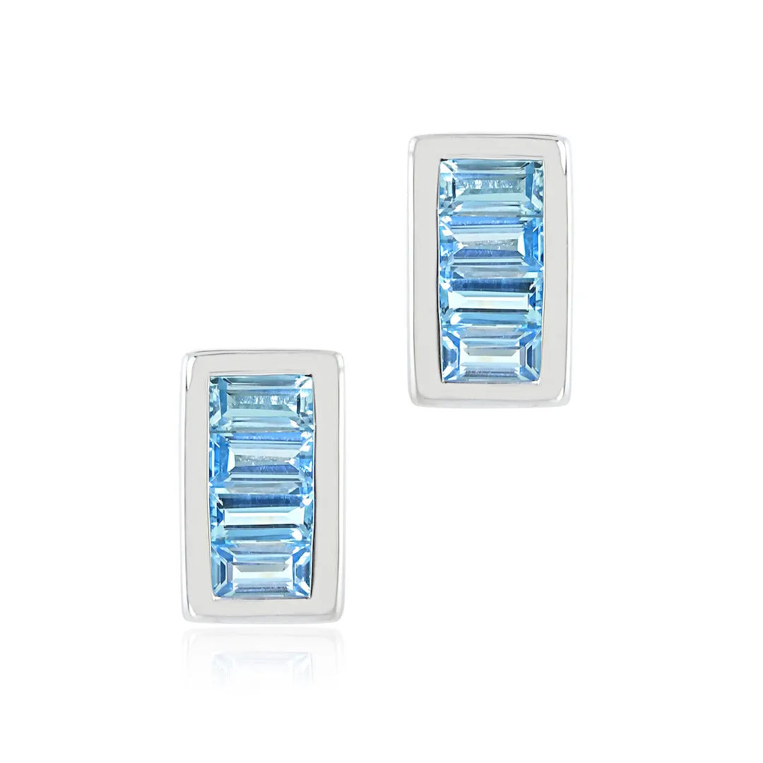 Channel-Set Earrings in Swiss Blue Topaz