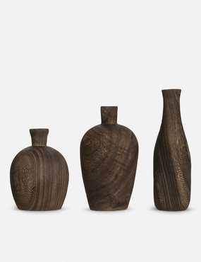 Charlynn Wood Vases (Set of 3) mini ornamental plant  