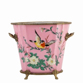 Chinoiserie Pink Porcelain Basin plant seeds  