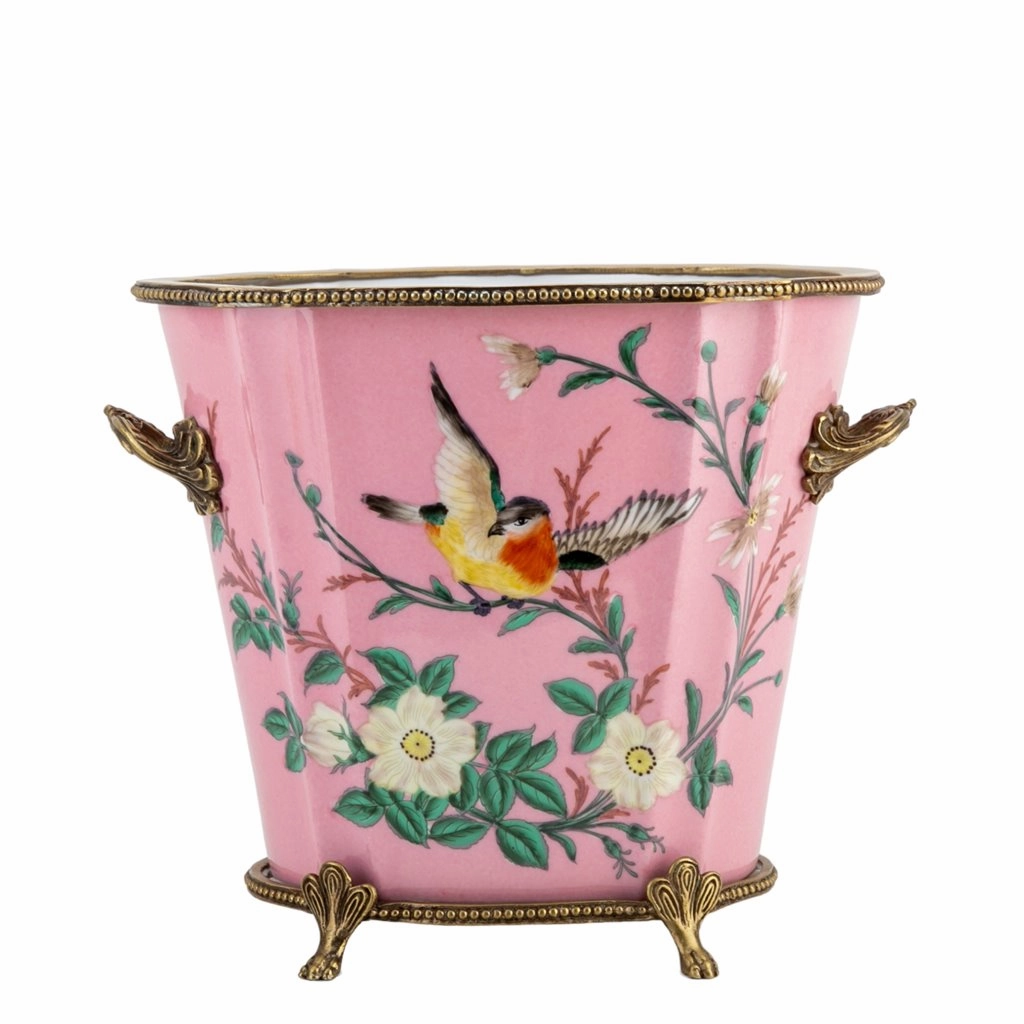 Chinoiserie Pink Porcelain Basin plant seeds  