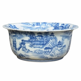 Chinoiserie Scallops Porcelain Basin plant seeds  