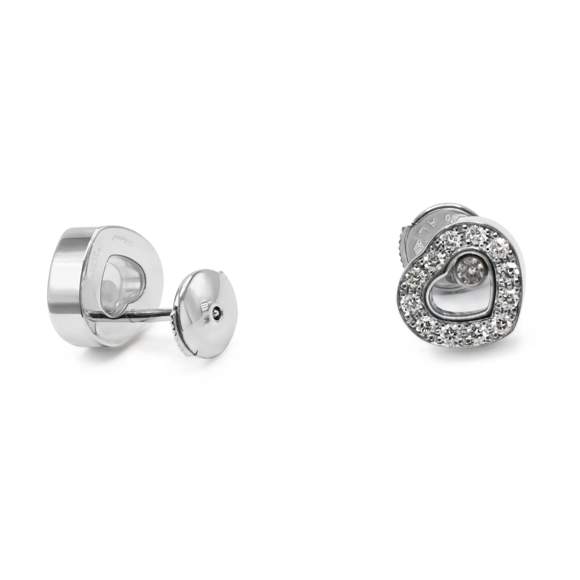 Chopard Happy Diamond Heart Earrings - 18ct White Gold