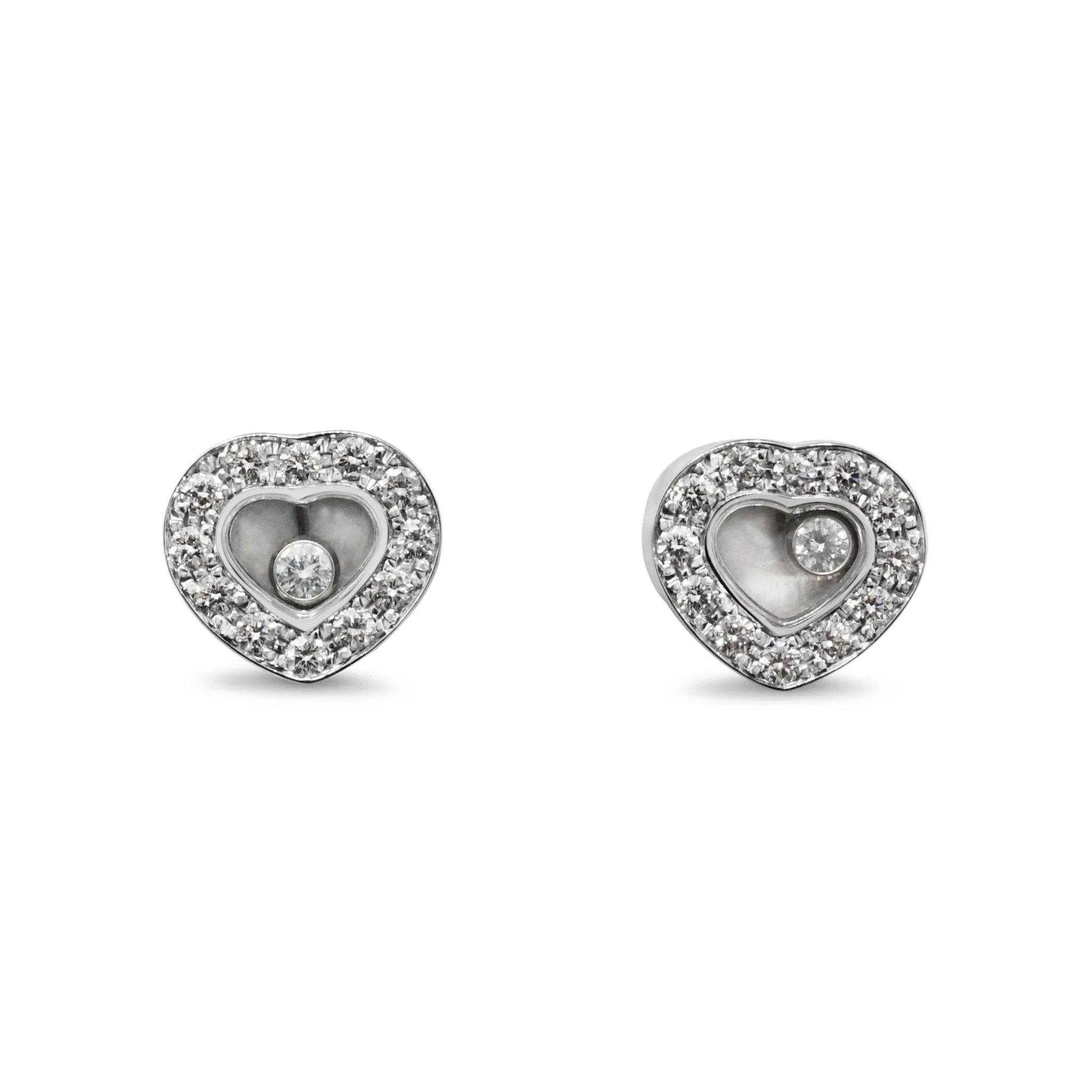 Chopard Happy Diamond Heart Earrings - 18ct White Gold
