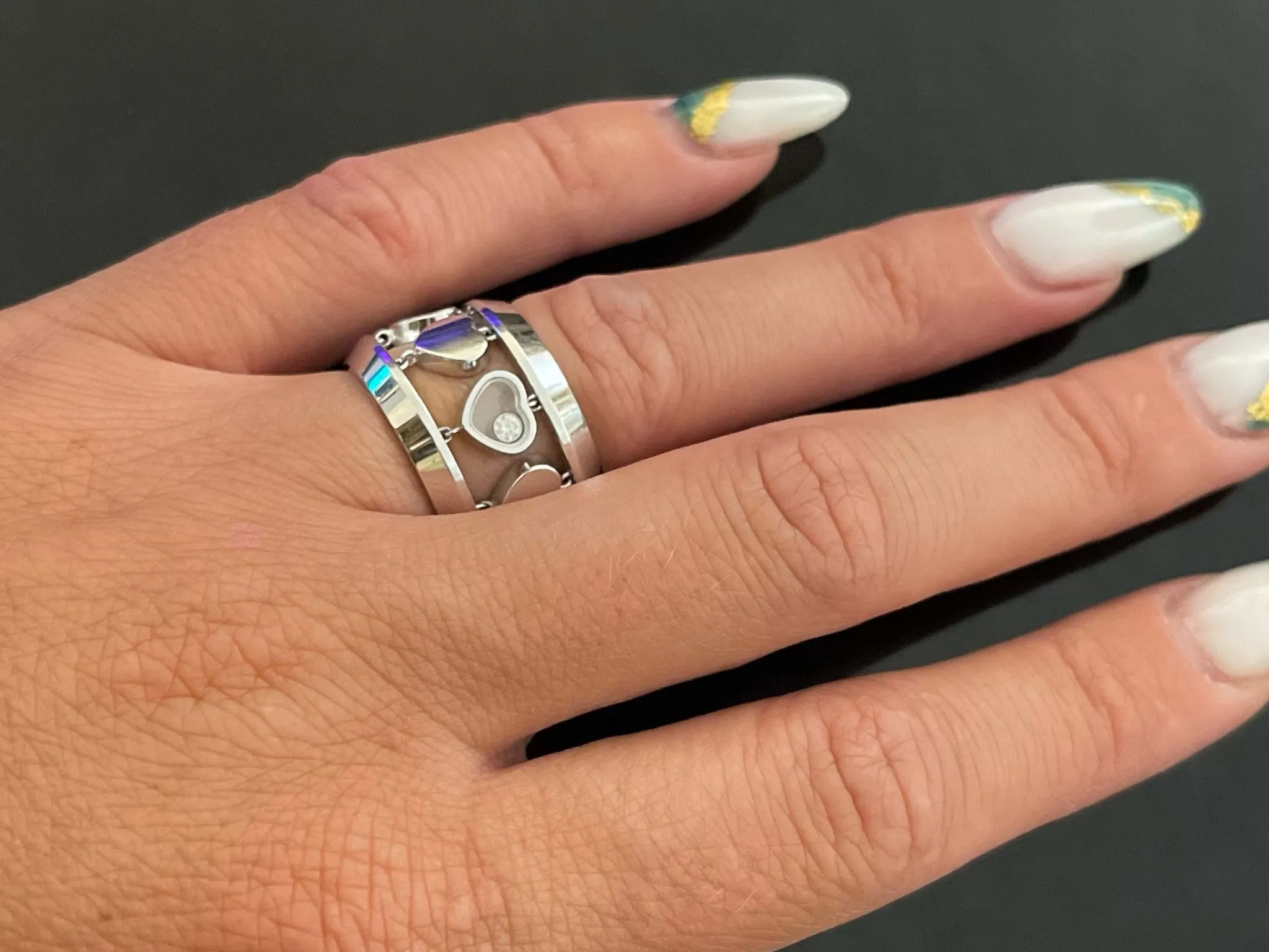 Chopard Happy Diamond Heart Ring in 18k White Gold