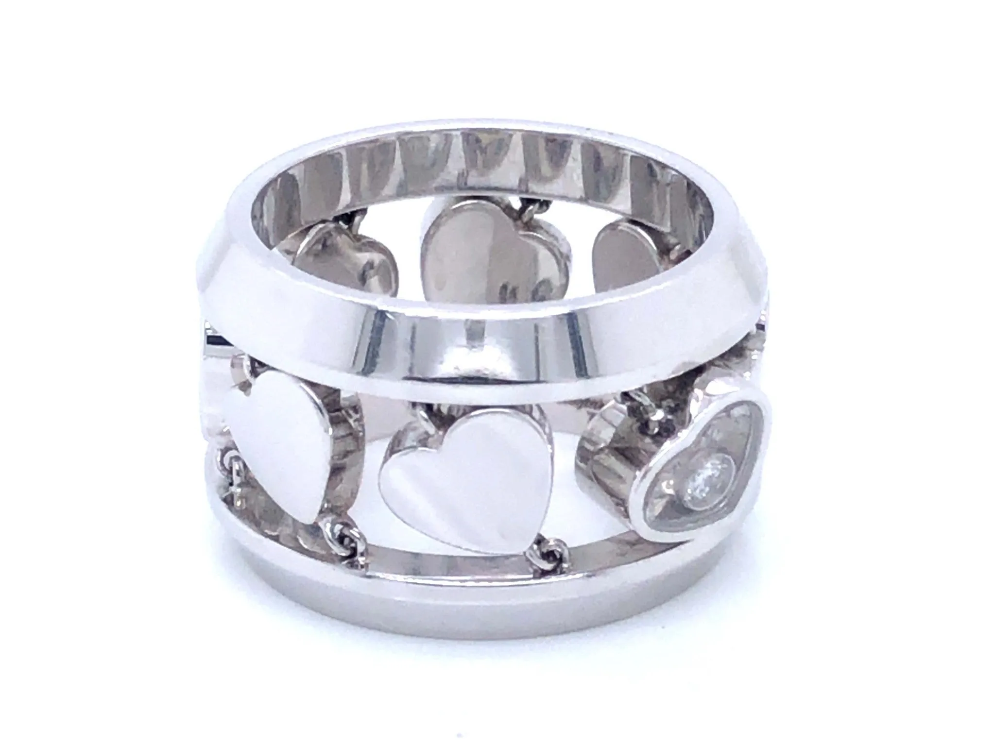 Chopard Happy Diamond Heart Ring in 18k White Gold
