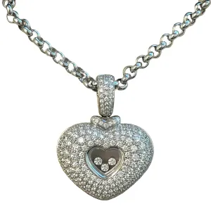 Chopard Happy Diamonds 2.50 Carat 18K White Gold VVS Diamond Pendant Necklace