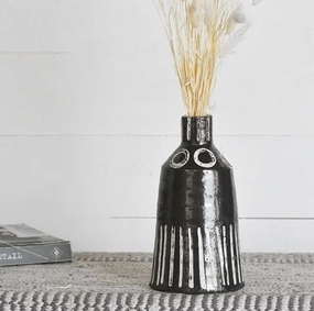 Circle & Line Black and White Vase outdoor greenery  