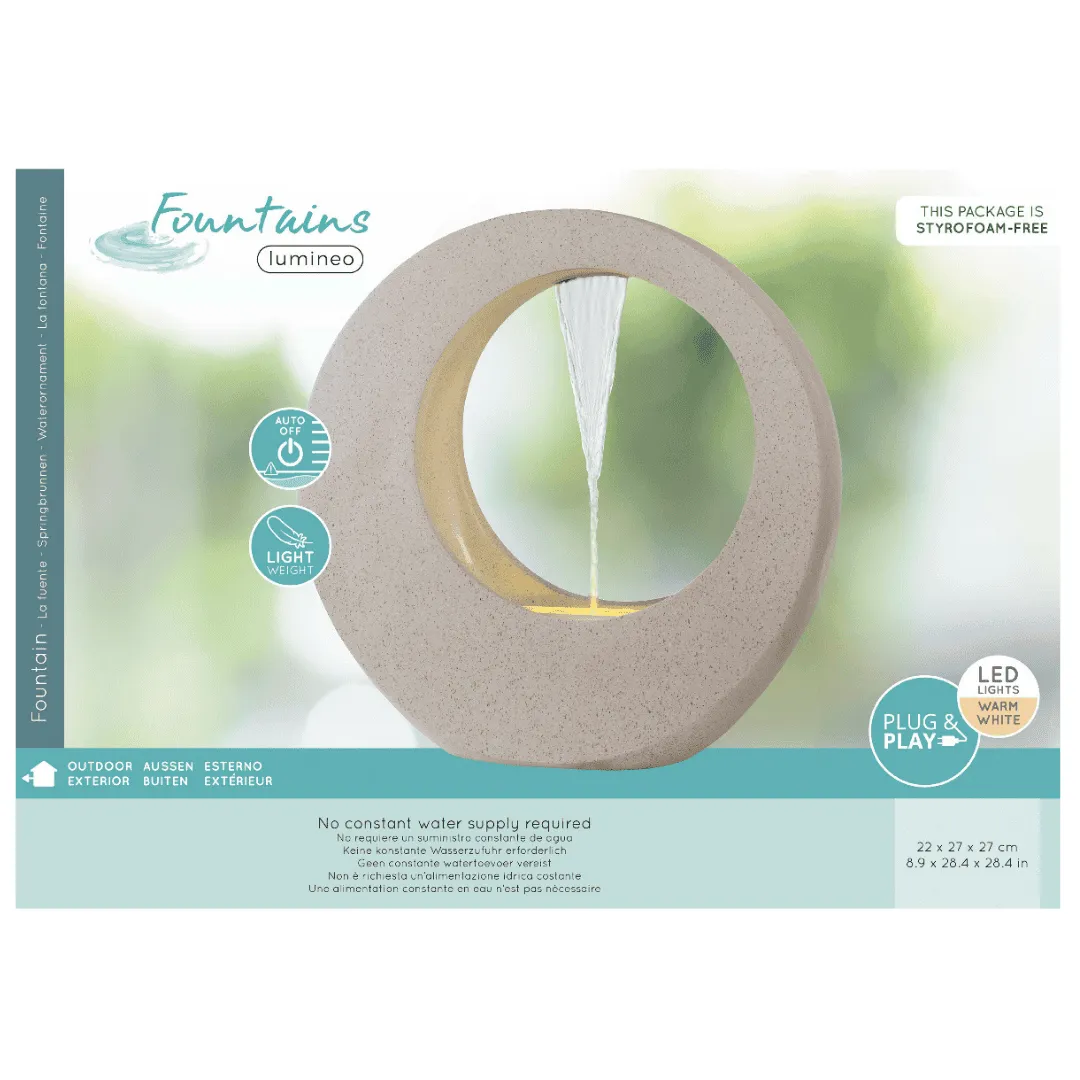Circular Water Feature White - Small