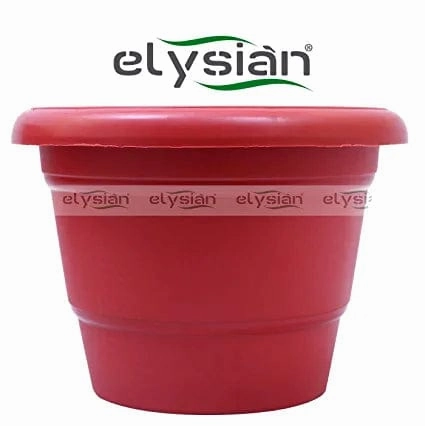 Circular Shape Plastic Pot (13 cms), Brown