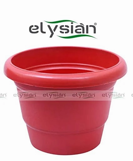 Circular Shape Plastic Pot (13 cms), Brown