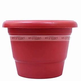 Circular Shape Plastic Pot (13 cms), Brown desktop planter  