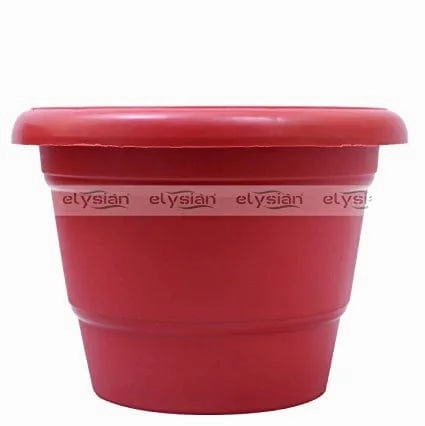 Circular Shape Plastic Pot (13 cms), Brown hanging green plant  