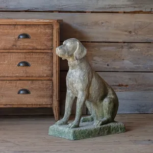 Classic Hound Statue dried flowers  