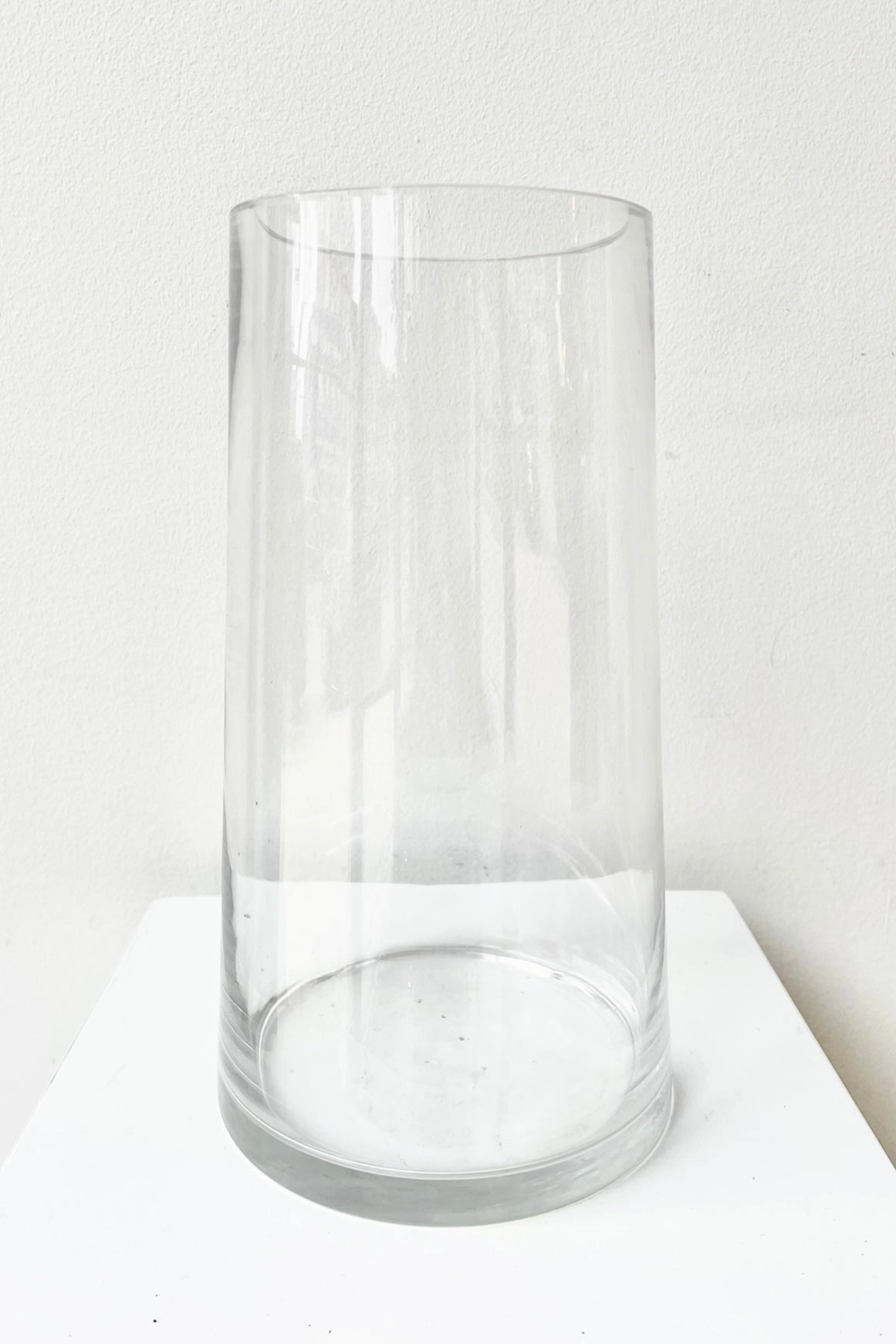 Clear Glass 10"x 5" Tapered Round Reverse Vase