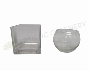 Clear Glass Vase - Square / Fish Bowl outdoor greenery  