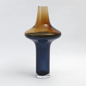 Cobalt - Tall Vase Over Amber Large mini ornamental plant  