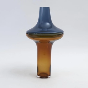 Cobalt - Tall Vase Over Amber Small mini ornamental plant  