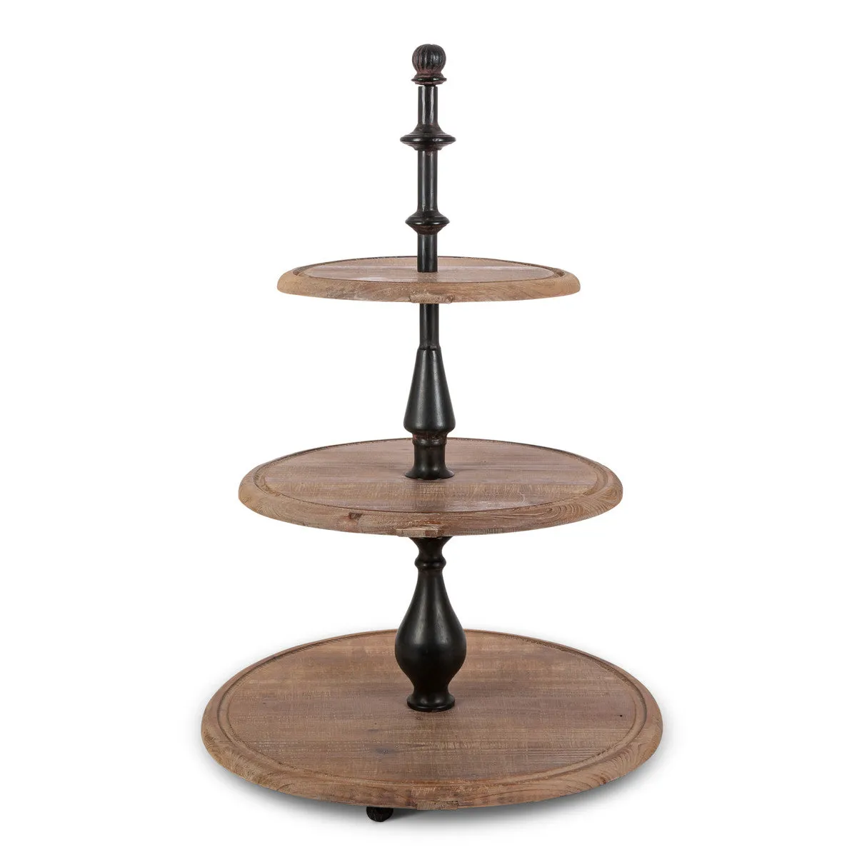 Colonial Iron and Wood Tiered Display Stand dried flowers  