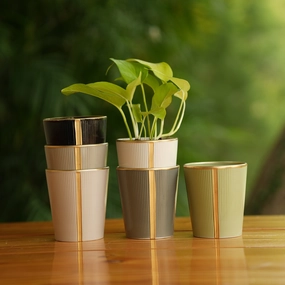 Cone shape With Glossy Finish Ceramic Planter classic flowerpot  