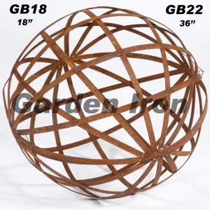 Container Industrial Flat Strap 3-D Metal 18" Strap Ball decorative plants  