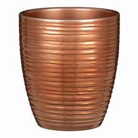 Copper Indoor Ceramic Cover Pot Brilliant Copper (669) tall green plant  