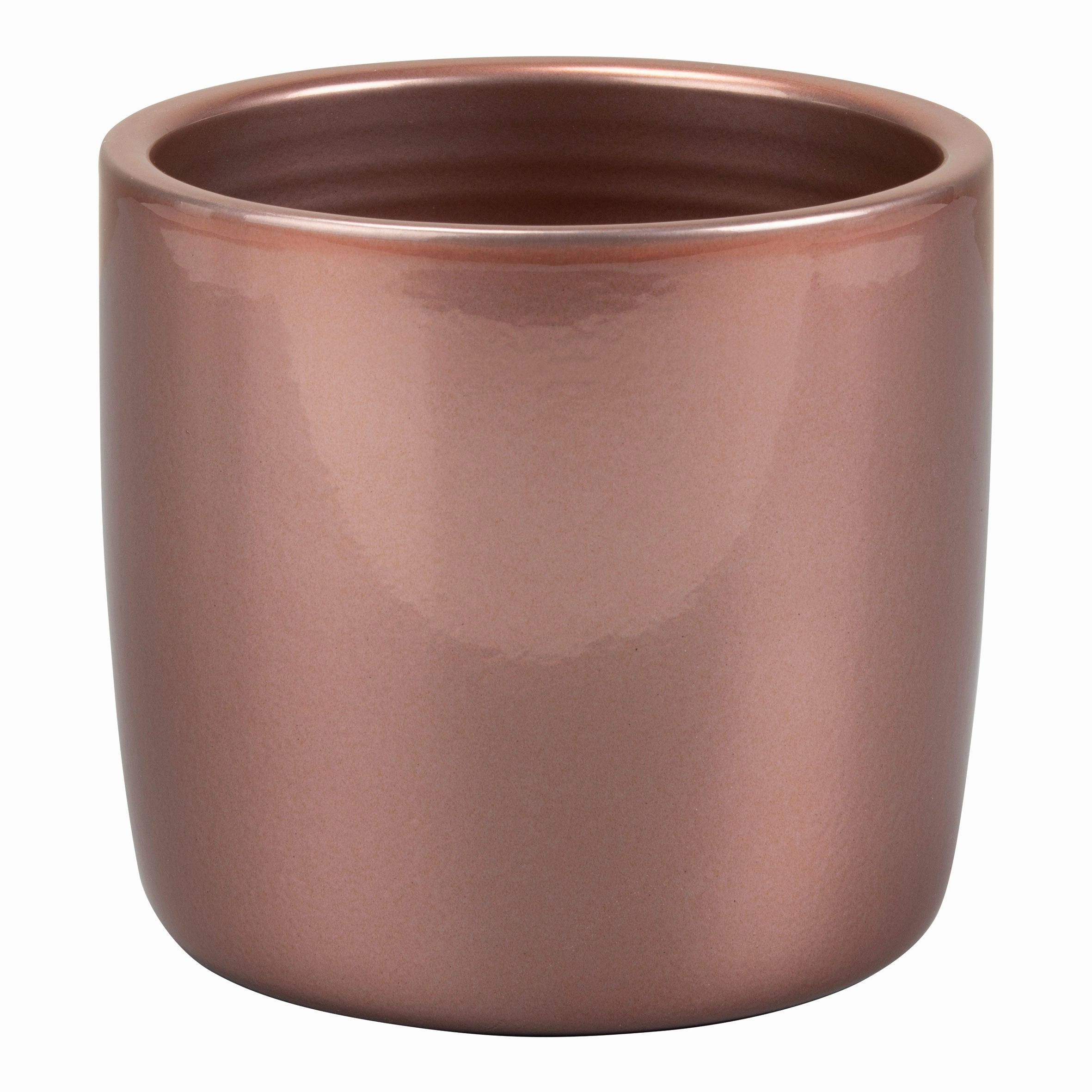 Copper Indoor Ceramic Cover  Pot Brilliant Copper (900) tall green plant  