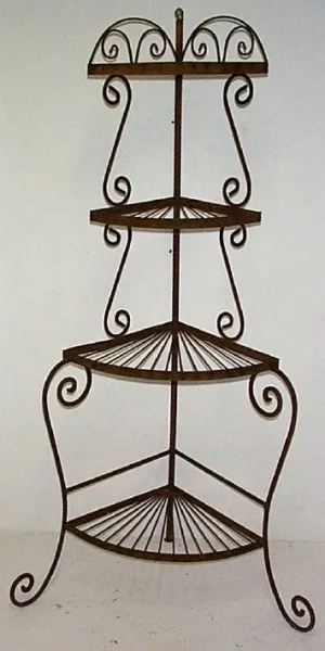 Corner Baker's Rack with 4 Shelves decorative plants  