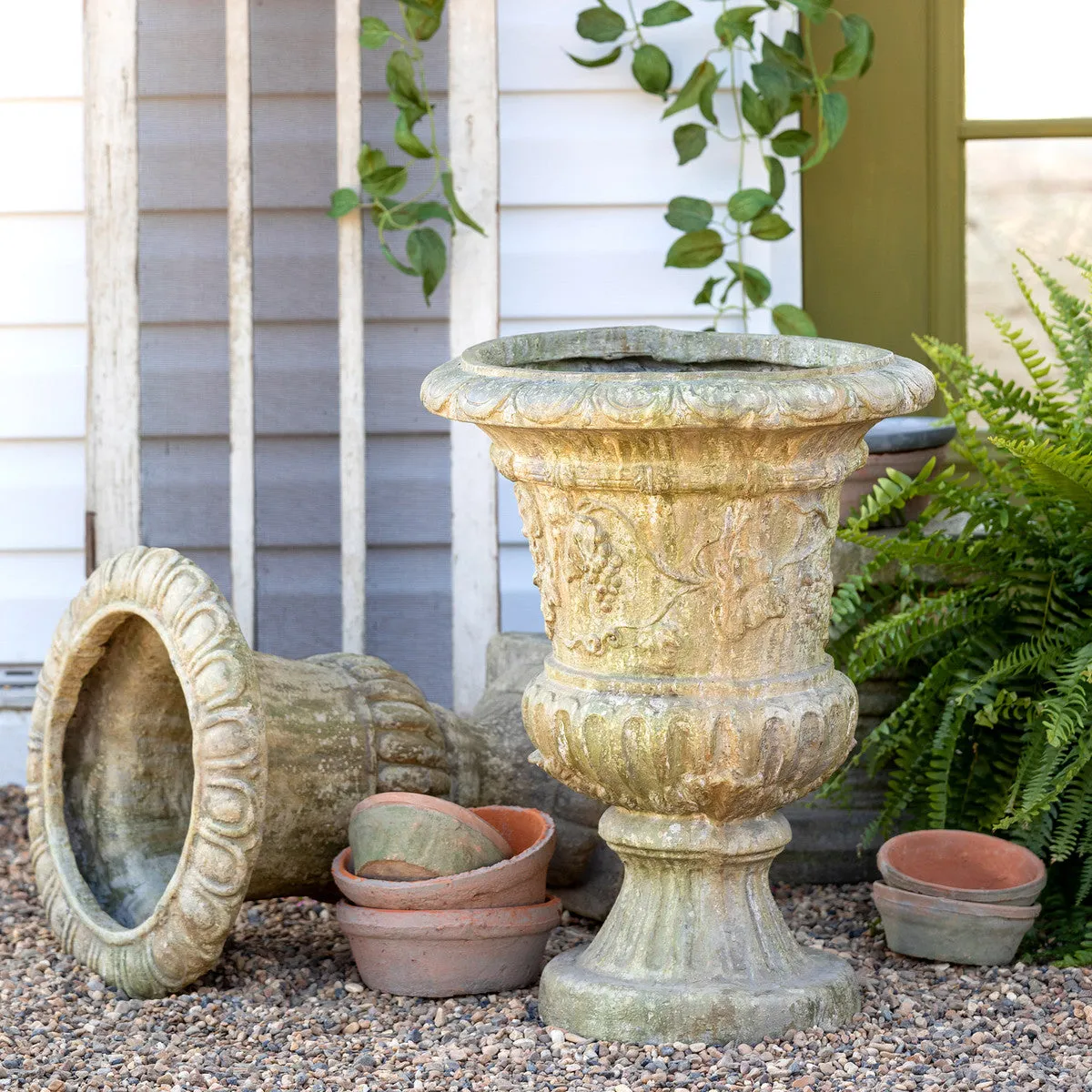 Courtyard Garden Urn dried flowers  
