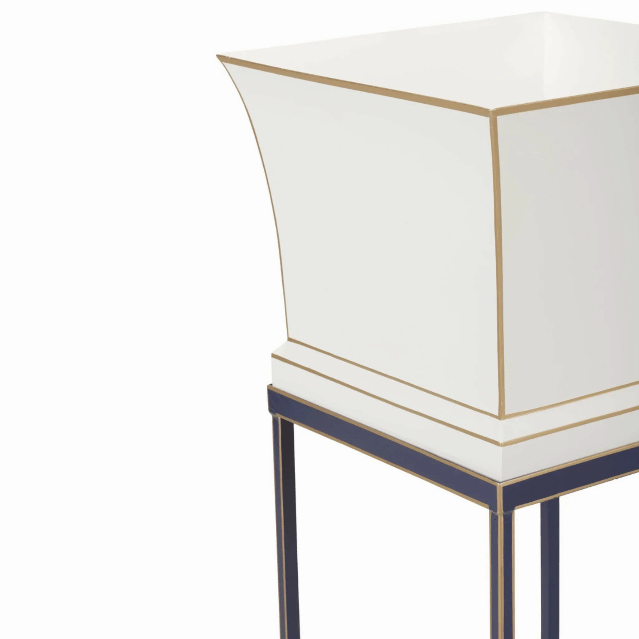 Cream & Navy Morrow Tole Planter