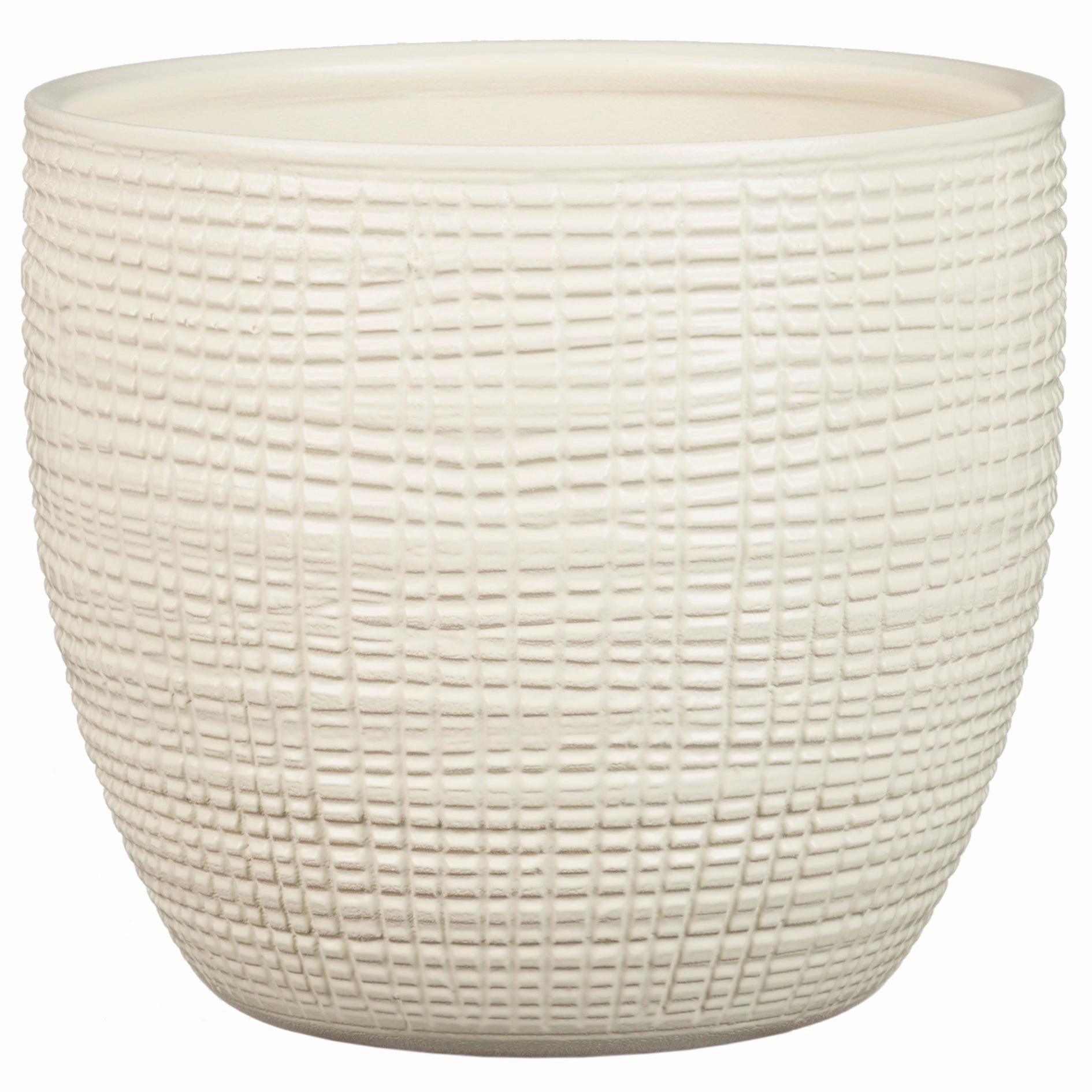 Cream Indoor Ceramic Cover Pot vanilla (866) tall green plant  