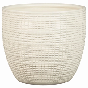 Cream Indoor Ceramic Cover Pot vanilla (866) tall green plant  