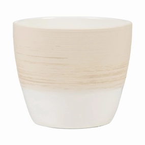 Cream Indoor Ceramic Cover  Pot Vanilla Cream (950) tall green plant  