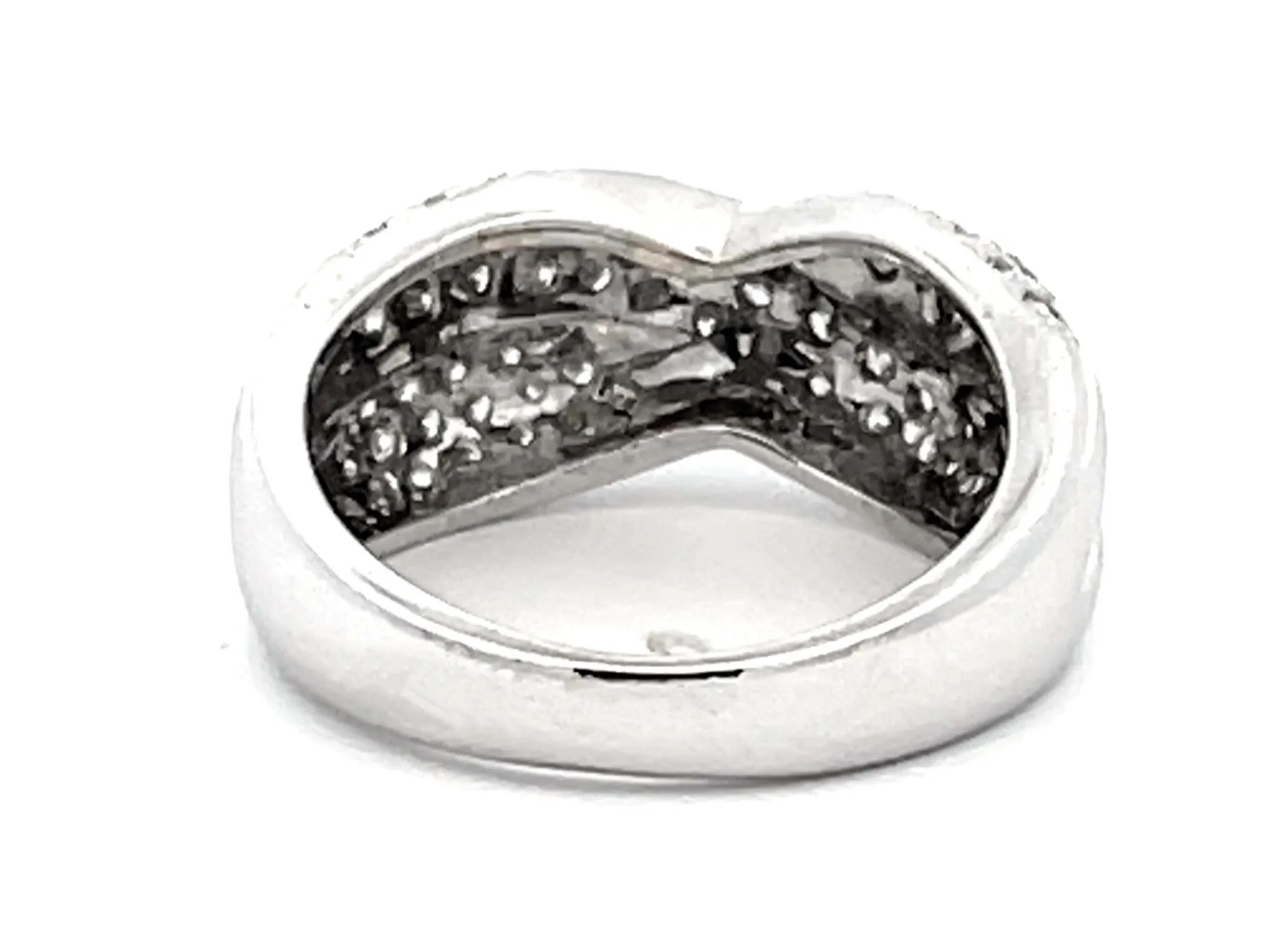 Criss Cross Diamond Pave Ring in 18k White Gold