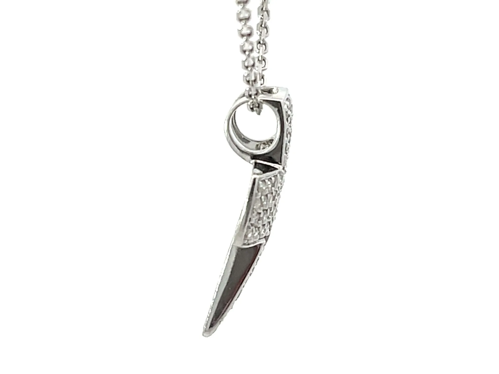 Cross Diamond Necklace Solid 14k White Gold